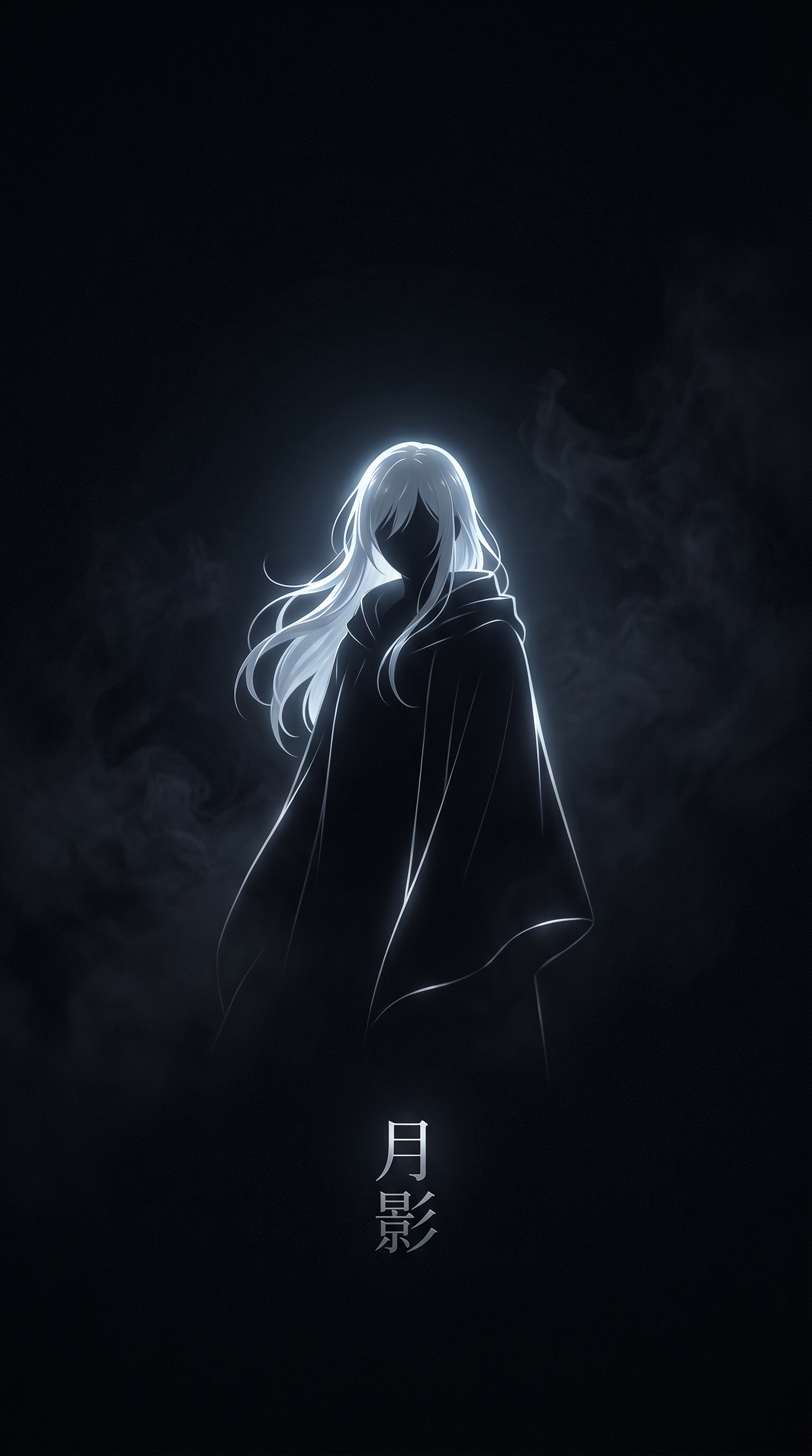 Mysterious Silhouette With White Hair